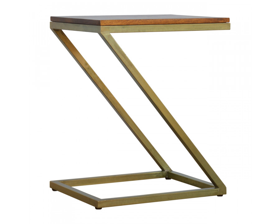 Artisan - Z-Shaped Side Table in Gold