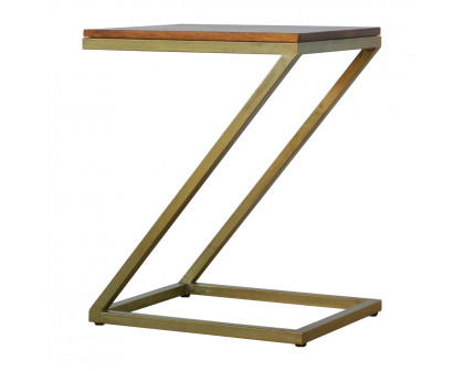 Artisan - Z-Shaped Side Table in Gold