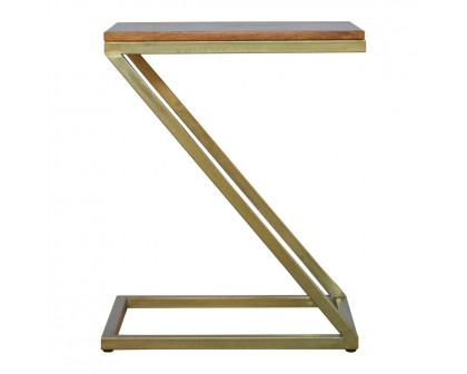 Artisan - Z-Shaped Side Table in Gold