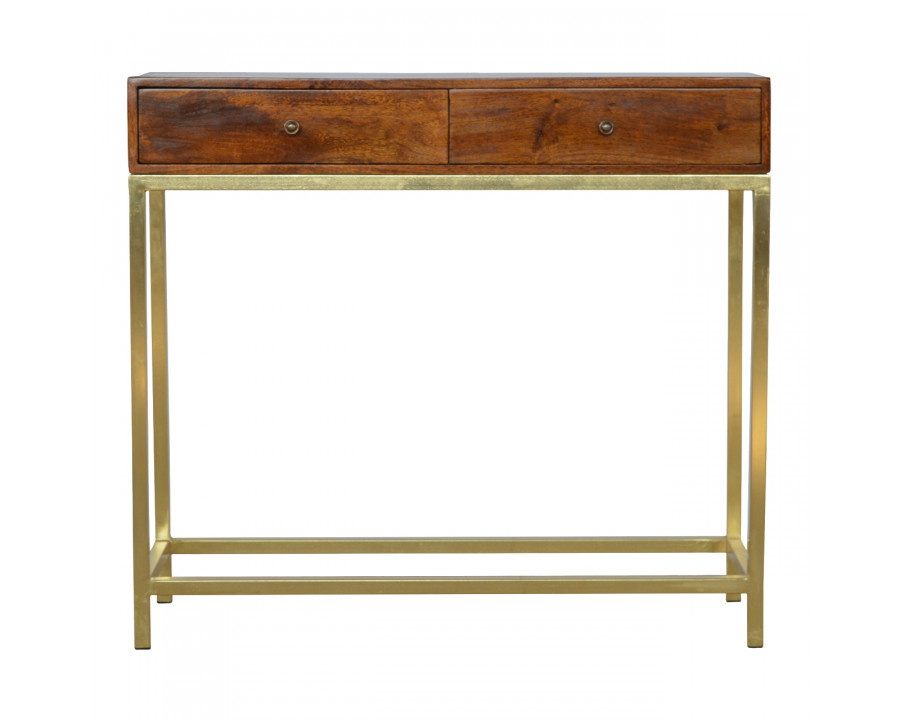 Artisan - Industrial 2 Drawer Console Table with Iron Base