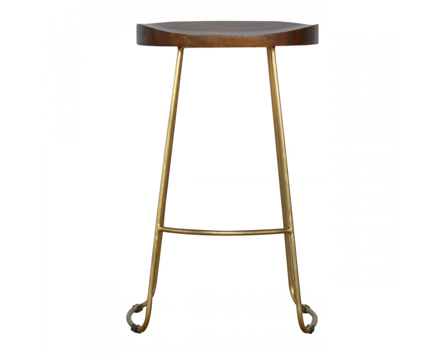 Artisan Bar Stool - Gold, Iron