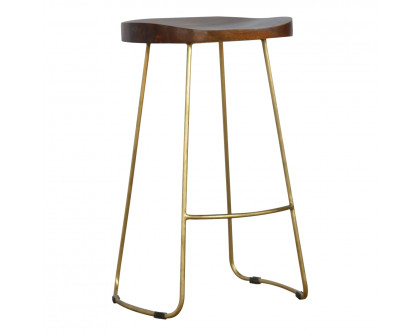 Artisan Bar Stool - Gold, Iron