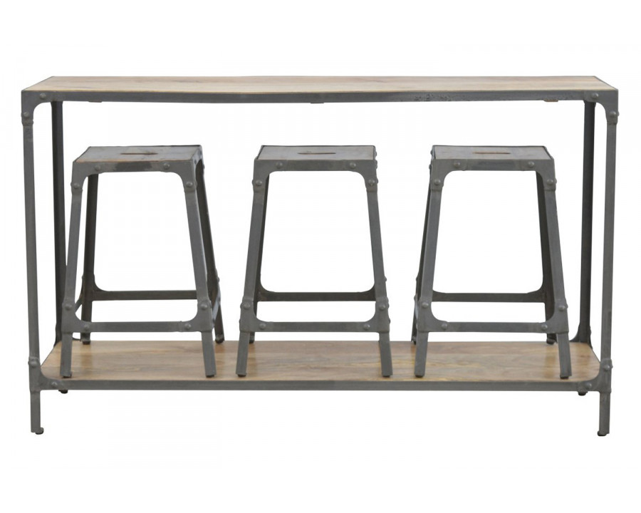 Artisan - Iron Kitchen Table with 3 Nesting Stools