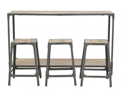 Artisan - Iron Kitchen Table with 3 Nesting Stools