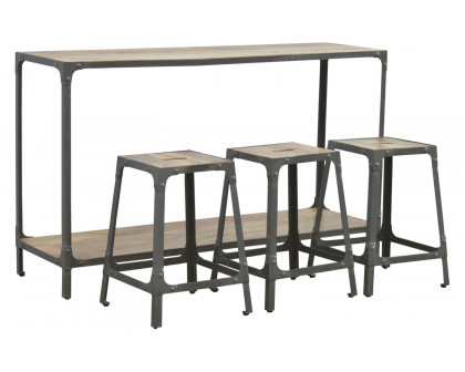 Artisan - Iron Kitchen Table with 3 Nesting Stools