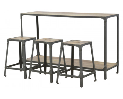 Artisan - Iron Kitchen Table with 3 Nesting Stools