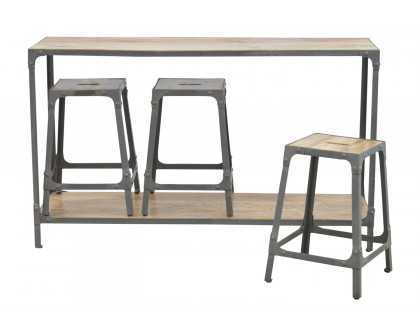 Artisan - Iron Kitchen Table with 3 Nesting Stools