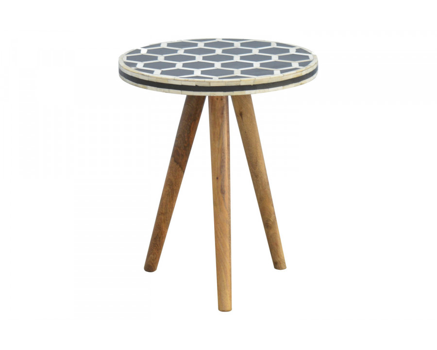 Artisan - Bone Inlay Stool in Tripod