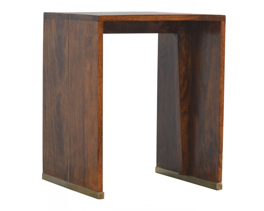 Artisan - End Table with Gold Inlay in Chestnut