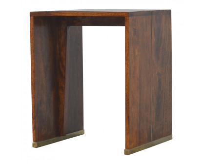 Artisan - End Table with Gold Inlay in Chestnut