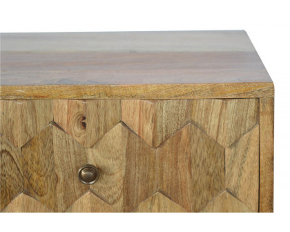 Artisan - Pineapple Carved 2 Drawer Bedside