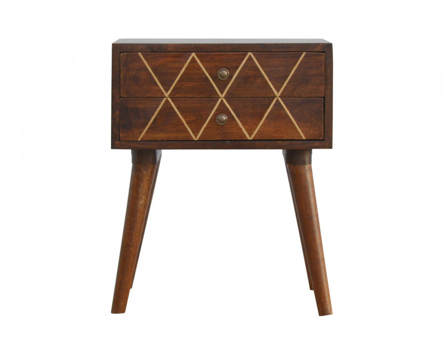 Artisan - Geometric Brass Inlay Bedside