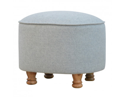 Artisan - Oval Footstool in Light Gray, Tweed