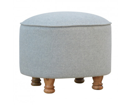 Artisan - Oval Footstool in Light Gray, Tweed