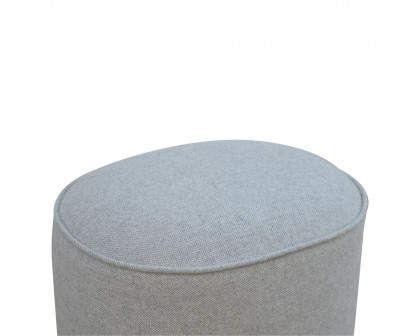 Artisan - Oval Footstool in Light Gray, Tweed