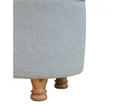 Artisan - Oval Footstool in Light Gray, Tweed