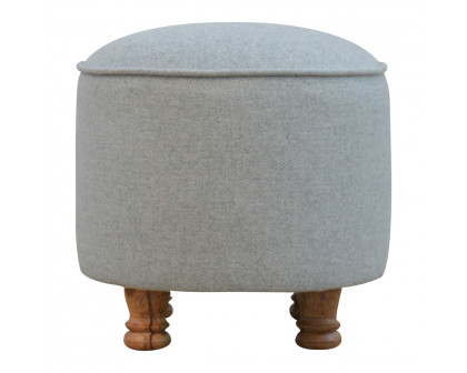 Artisan - Oval Footstool in Light Gray, Tweed