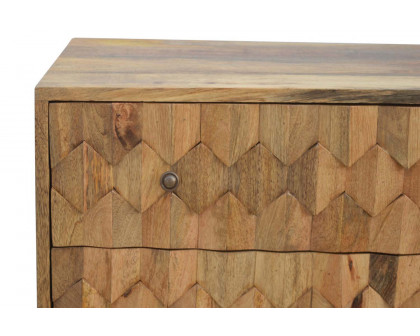 Artisan Pineapple Carved Chest - Oak-ish