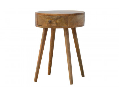 Artisan Nordic Circular Shaped Bedside - Oak-ish