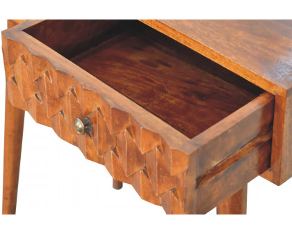 Artisan Pineapple Carved Console Table - Chestnut