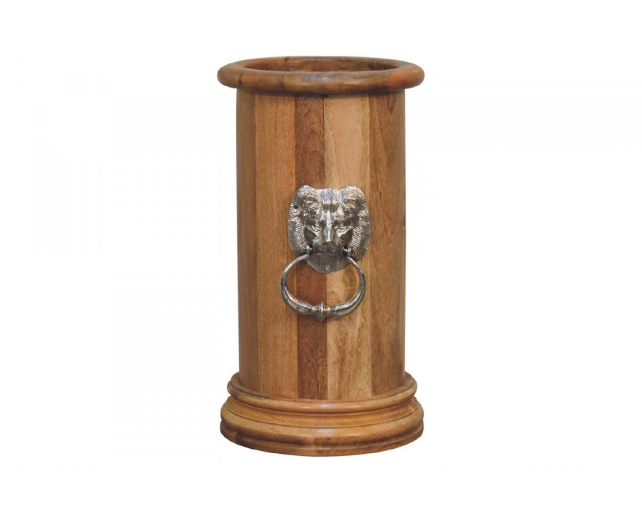 Artisan - Solid Wood Round Umbrella Stand with Knocker