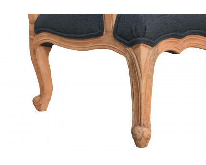 Artisan™ Carved French Chair - Navy Blue, Linen