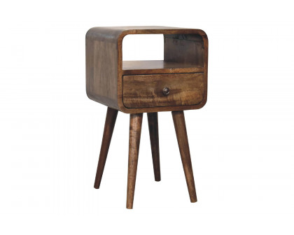 Artisan Curved Open Slot Mini Bedside - Gray Washed