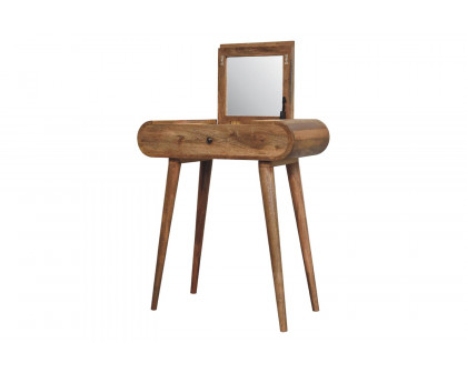 Artisan Mini Dressing Table with Foldable Mirror - Oak-ish