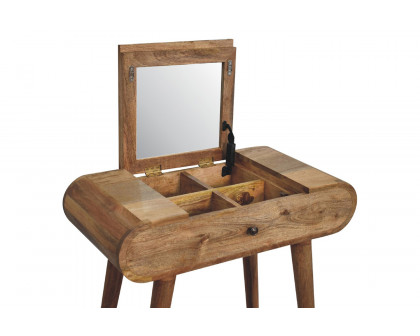 Artisan Mini Dressing Table with Foldable Mirror - Oak-ish