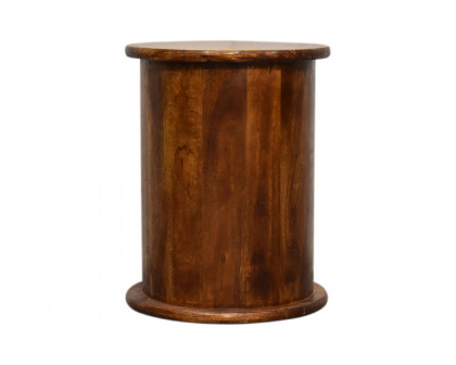 Artisan Mini Drum Bedside with 2 Drawers - Chestnut