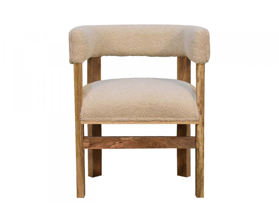 Artisan - Boucle Cream Solid Wood Chair