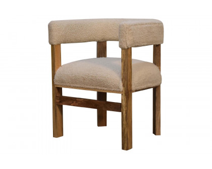 Artisan - Boucle Cream Solid Wood Chair