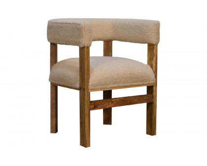 Artisan - Boucle Cream Solid Wood Chair