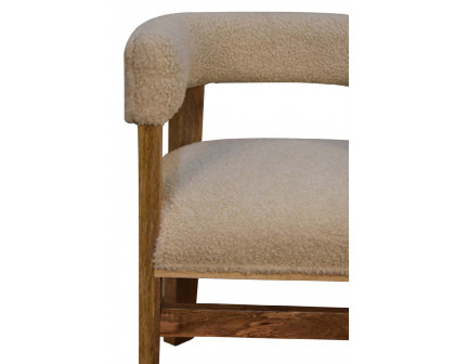 Artisan - Boucle Cream Solid Wood Chair