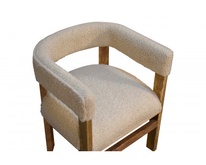 Artisan - Boucle Cream Solid Wood Chair