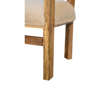 Artisan - Boucle Cream Solid Wood Chair