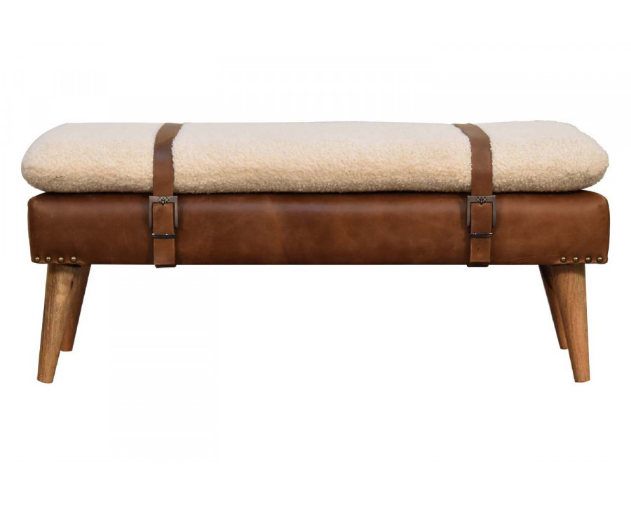 Artisan - Boucle Buffalo Hide Leather Bench