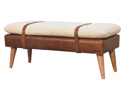 Artisan - Boucle Buffalo Hide Leather Bench