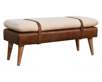 Artisan - Boucle Buffalo Hide Leather Bench