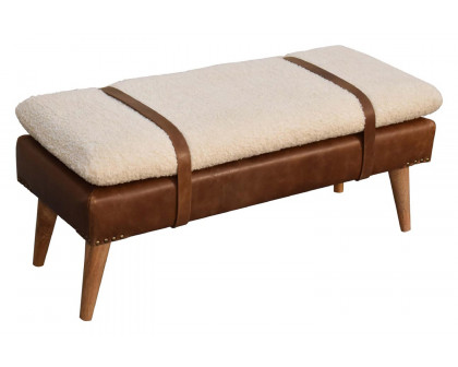 Artisan - Boucle Buffalo Hide Leather Bench