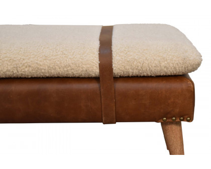 Artisan - Boucle Buffalo Hide Leather Bench