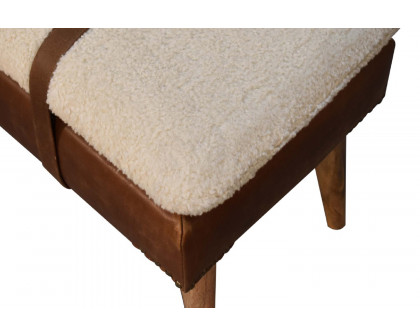 Artisan - Boucle Buffalo Hide Leather Bench