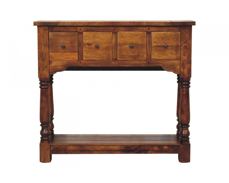 Artisan 4 Drawer Console Table - Chestnut