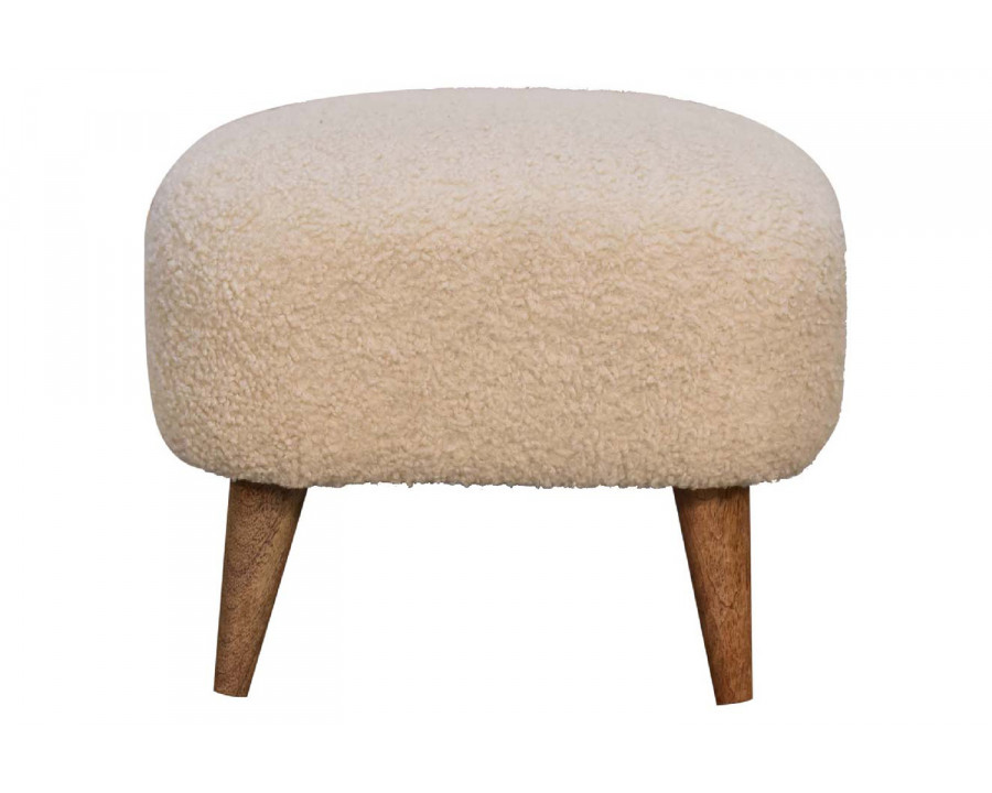 Artisan - Square Footstool in Cream, Boucle