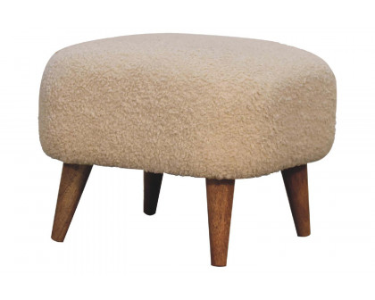 Artisan - Square Footstool in Cream, Boucle