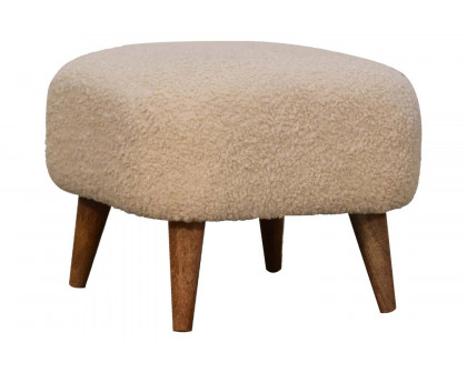 Artisan - Square Footstool in Cream, Boucle