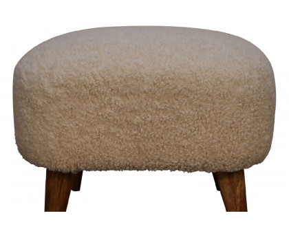 Artisan - Square Footstool in Cream, Boucle