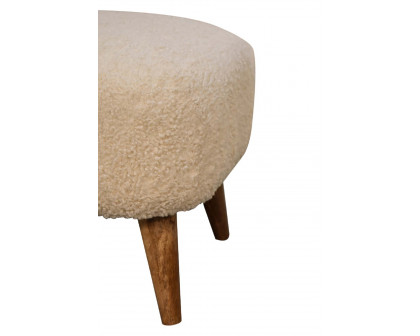 Artisan - Square Footstool in Cream, Boucle