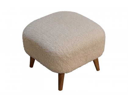 Artisan - Square Footstool in Cream, Boucle