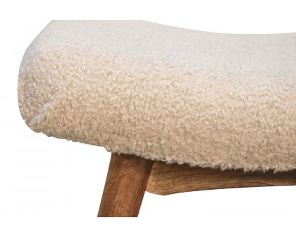 Artisan Curved Bench - Cream, Boucle